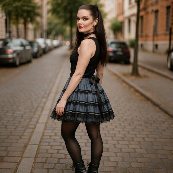Long Time Gone Black Cropped Tank Barbed Wire Pentagram Graphic Gothic M - Picture 4 of 8
